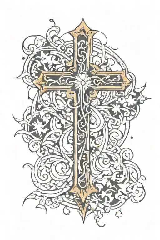 broken cross tattoo tattoo design idea