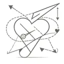 infinity sign with initials and hearts and a paper airplane tattoo design idea