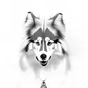 rough collie tattoo design idea