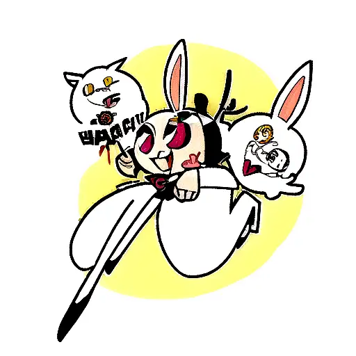 Incorporate your favorite character, Bugs Bunny, into a anime tattoo design that represents your love for money. tattoo design idea