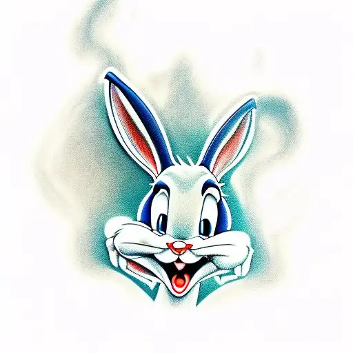 Incorporate your favorite character, Bugs Bunny, into a new school tattoo design that represents your love for money. tattoo design idea