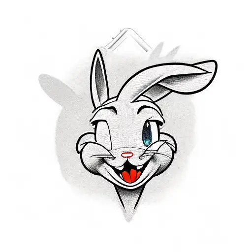 Incorporate your favorite character, Bugs Bunny, into a anime tattoo design that represents your love for money. tattoo design idea