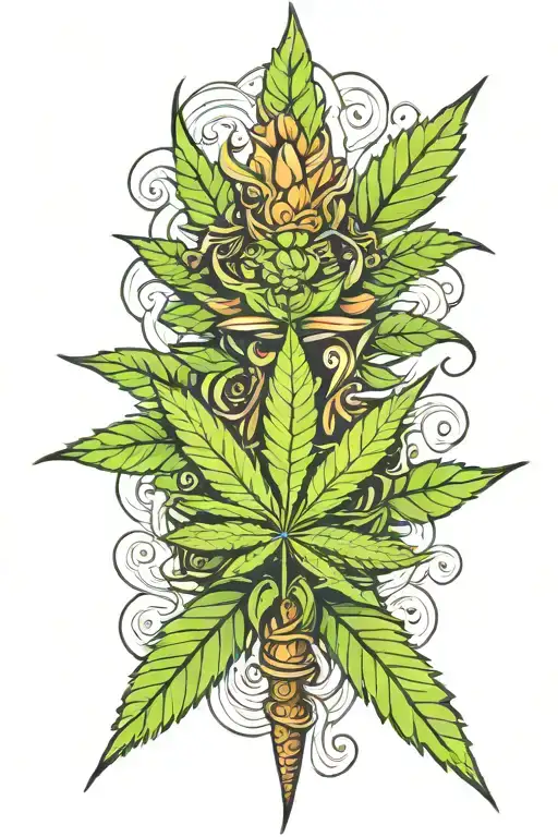 cannabis tattoo design idea