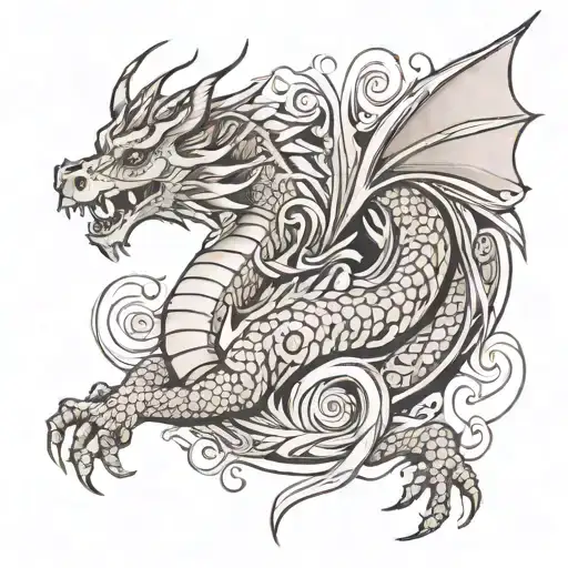 I want a tattoo for my arm set, I already have a dragon tattooed tattoo design idea