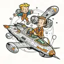 quantum leap, Calvin and Hobbes, Starship enterprise  tattoo design idea