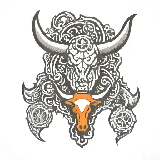 texas longhorns logo tattoo design idea