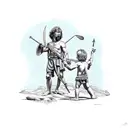 david and Goliath  tattoo design idea