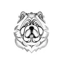 chow chow silhouette tattoo design idea