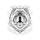 chow chow silhouette tattoo design idea