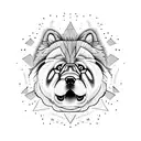 chow chow silhouette tattoo design idea