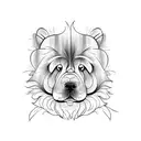 chow chow silhouette tattoo design idea
