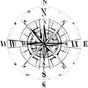 A minimalist compass with the coordinates of Riviera Maya tattoo design idea