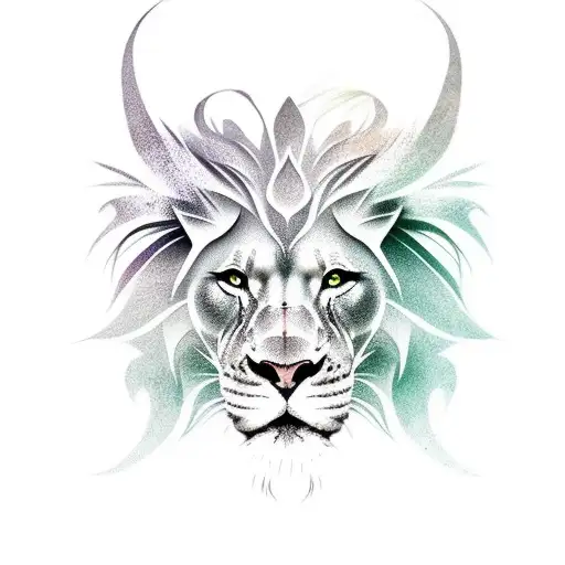 half dragon half lion minimal chic art sexy tattoo design idea