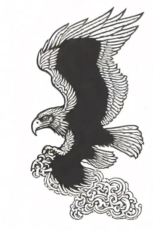 albanian eagle with cloud background tattoo design idea