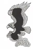 albanian eagle with cloud background tattoo design idea