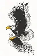albanian eagle with cloud background tattoo design idea