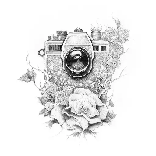 camera tattoo design idea