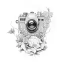 camera tattoo design idea