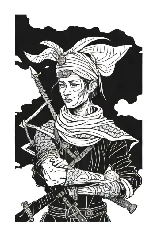 Nomad costume from the game Rust Game thompson tattoo design idea