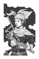 Nomad costume from the game Rust Game thompson submachine gun tattoo design idea