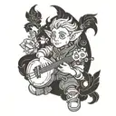 halfling bard that's dnd inspired tattoo design idea