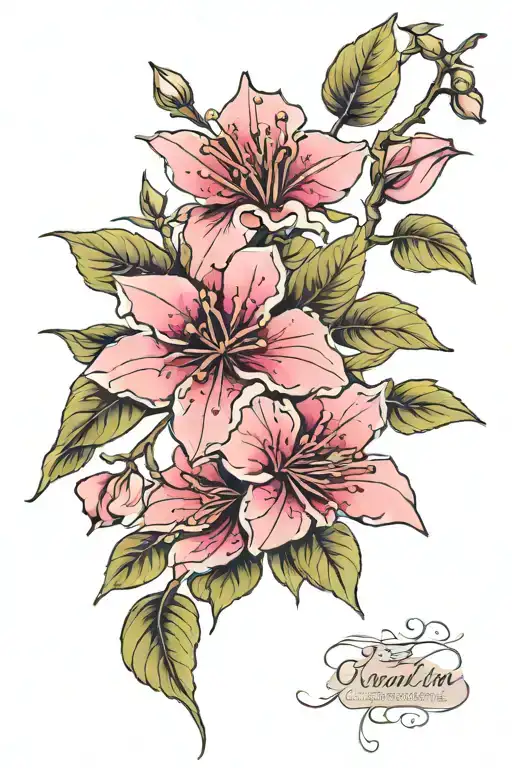 bougainvillea flower tattoo design idea