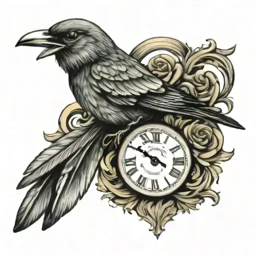 bird with roman numeral   2       4         23 tattoo design idea