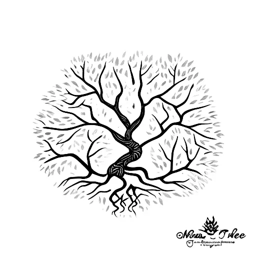 Maya tree small tattoo design idea