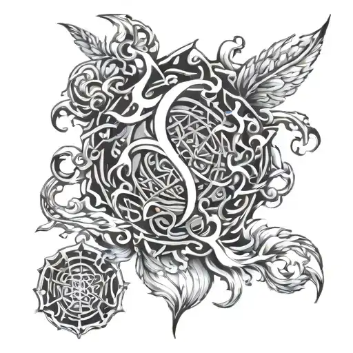 Fire and ice tattoo design idea