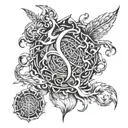 Fire and ice tattoo design idea