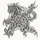 Fire and ice tattoo design idea