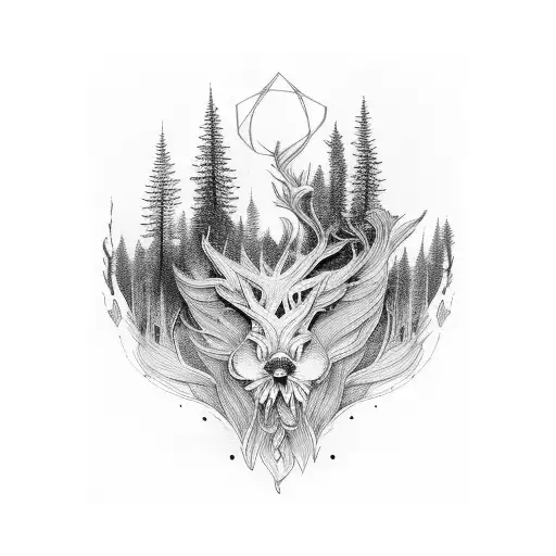 Forest guitar tattoo design idea