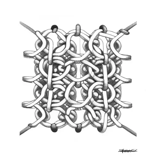 chain link fence  tattoo design idea