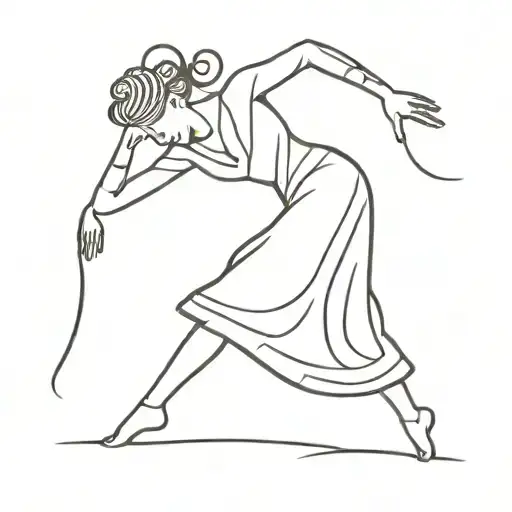 A stylized silhouette of a Basque dancer performing a traditional dance tattoo design idea