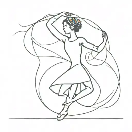 A stylized silhouette of a Basque dancer performing a traditional dance tattoo design idea
