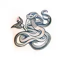 Snake dagger  tattoo design idea