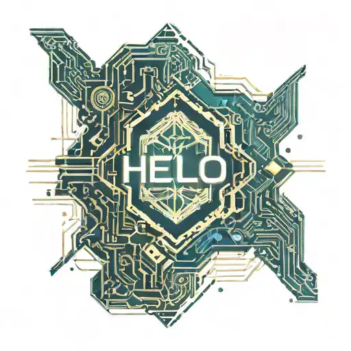 HELLO WORLD TEXT tattoo design idea