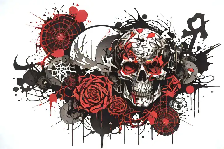 dark work satanico que representa tattoo design idea