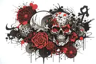 dark work satanico que representa tattoo design idea