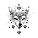 lobo com cocar de indio  tattoo design idea