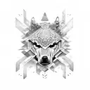 lobo com cocar de indio  tattoo design idea