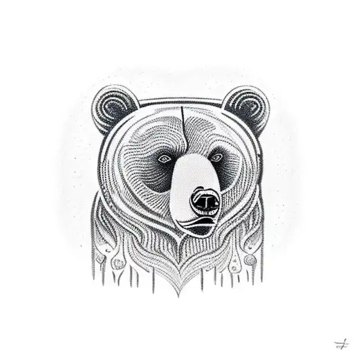brown bear with crown tattoo design idea