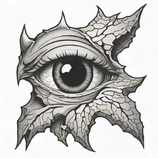 2 devil eyes in an earth crack tattoo design idea