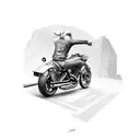 motorcycle,lighting McQueen, rest in peace  tattoo design idea