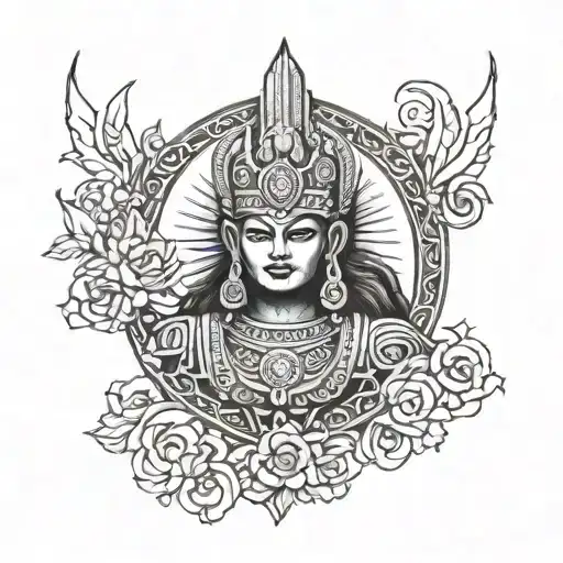 lord shani dev tattoo design idea