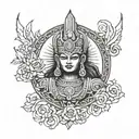 lord shani dev tattoo design idea