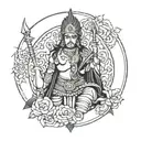 lord shani dev tattoo design idea