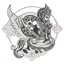 lord shani dev tattoo design idea