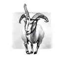 a goat standing on hind legs tattoo design idea