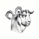 a goat standing on hind legs tattoo design idea